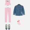 90s Vintage Logo Denim Kids Shirt