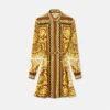 Barocco Silk Mini Shirt Dress