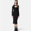 Baroque Buckle Cutout Midi Dress