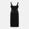 Baroque Buckle Midi Denim Dress