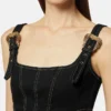 Baroque Buckle Midi Denim Dress