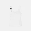 Baroque Buckle Ribbed Tank Top