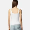 Baroque Buckle Ribbed Tank Top