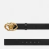 Buckle Crest Leather Belt 4 cm Buckle Crest Leather Belt 4 cm