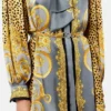 Cheetah Foulard Silk Lavalli&egrave;re Mini Dress