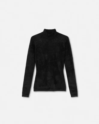 Chenille Fitted Mock-Neck Top