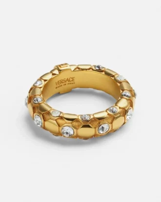 Crystal Metal Mesh Ring