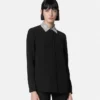 Crystal Silk Crépe Fitted Shirt