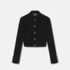 Double-Wool Crépe Crop Jacket