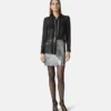 Embellished Metal Mesh Mini Skirt
