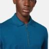 Embroidered Cotton-Piqu&eacute; Half-Zip Polo