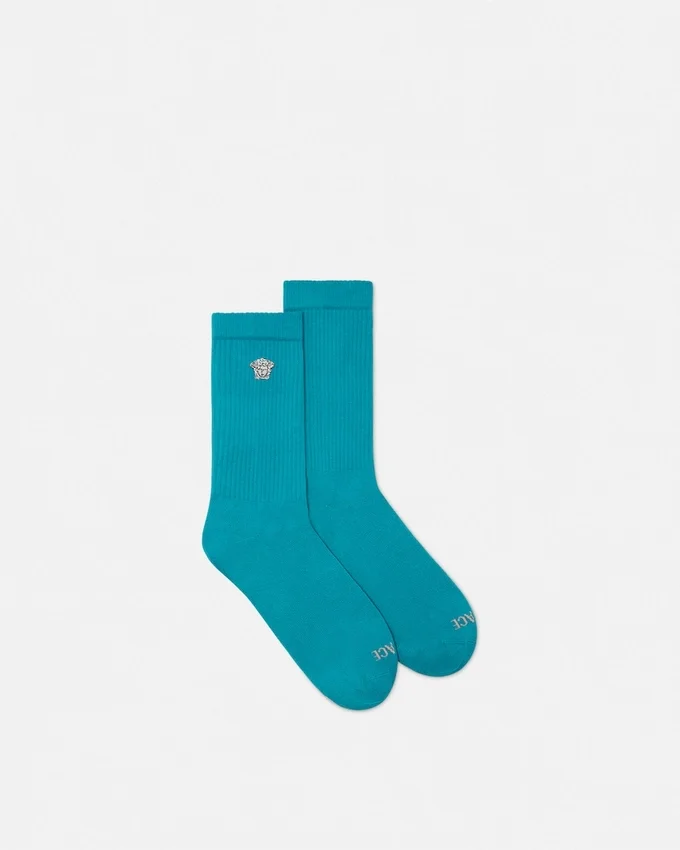 Embroidered Ribbed Cotton Socks Embroidered Ribbed Cotton Socks