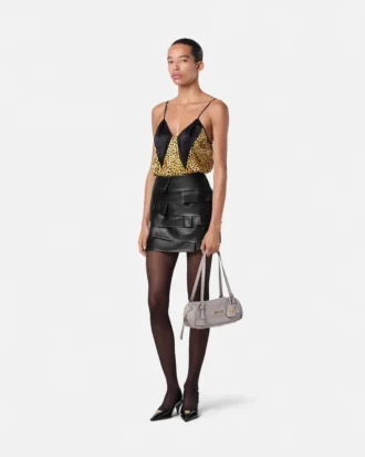 Fitted Leather Mini Skirt