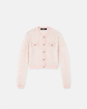 Jacquard Mohair Knit Cardigan