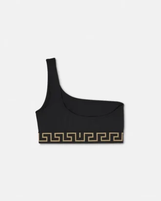Jacquard One-Shoulder Bikini Top