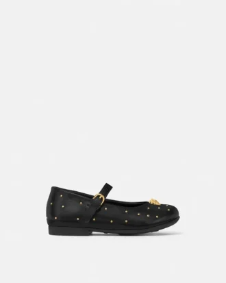 Kids Embellished Leather Ballerinas
