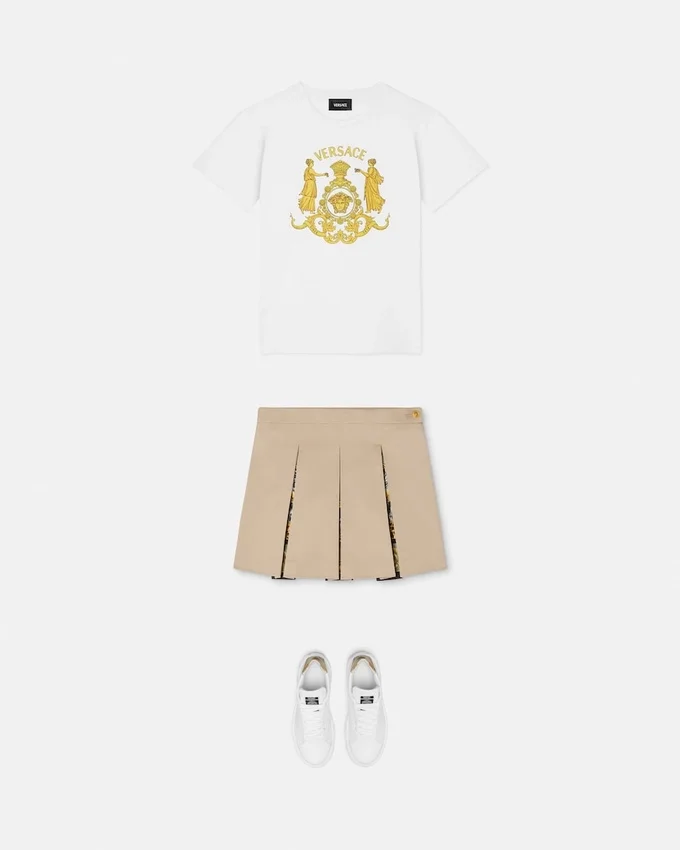 Kids Printed Cotton-Gabardine Pleated Skirt Kids Printed Cotton-Gabardine Pleated Skirt