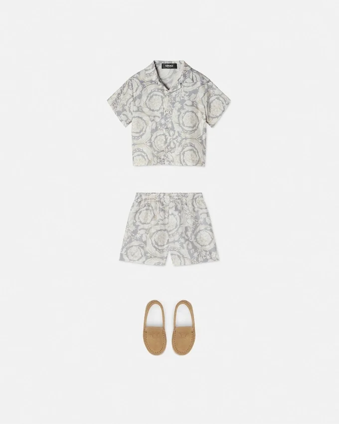 Kids Printed Silk Twill Shirt Kids Printed Silk Twill Shirt