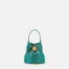 La Medusa Embellished Satin Mini Bucket Bag