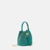 La Medusa Embellished Satin Mini Bucket Bag