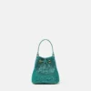 La Medusa Embellished Satin Mini Bucket Bag