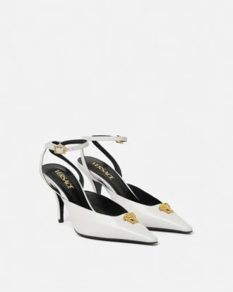 La Medusa Leather Slingbacks 85 mm