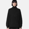 Logo Knit Long Turtleneck Sweater