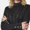 Lurex-Blend Ribbed Knit Top