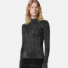 Lurex-Blend Ribbed Knit Top