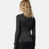 Lurex-Blend Ribbed Knit Top