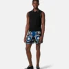 Printed Silk Twill Slim Shorts