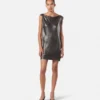Safety Pin Metal Mesh Mini Dress
