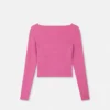 Safety Pin Ribbed Knit Fitted Cardigan