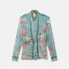 Safety Pin Underwater Barocco Draped Shirt