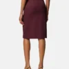 Stretch Gabardine Pencil Midi Skirt