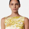 Underwater Barocco Draped Flared Mini Dress