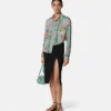 Underwater Barocco Draped Midi Skirt