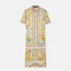 Underwater Barocco Fitted Midi Shirt Dress