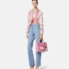 Underwater Barocco Knotted Crop Silk Shirt