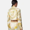 Underwater Barocco Knotted Crop Silk Shirt