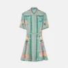 Underwater Barocco Silk Mini Shirt Dress