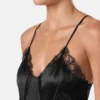 V Allover Jacquard Silk Bodysuit