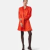 V Allover Jacquard Silk Lavalli&egrave;re Mini Dress