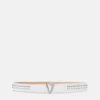 V Embellished Leather Belt 3 cm