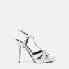 V Embellished Leather Sandals 120 mm