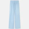 Wool-Blend Flared Towel Pants