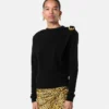 Wool Knit Draped Sweater