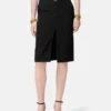 Wool Pencil Midi Skirt