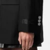 Wool Pinstripe Double-Breasted Blazer